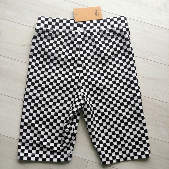 VANS NEW High-Rise Checkered Legging Shorts - Picture 4 of 12
